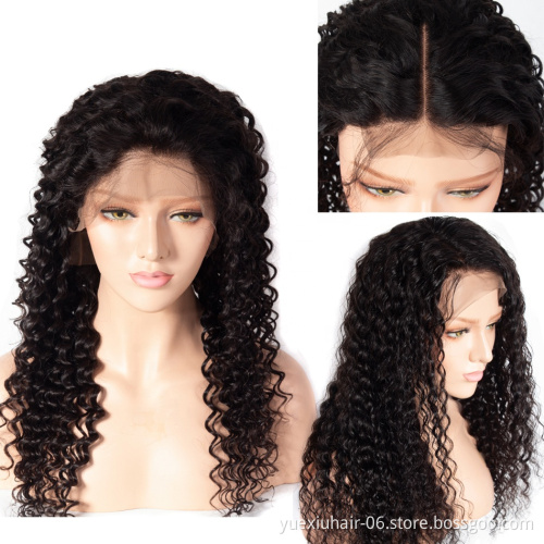 10A Grade Bresilienne Human Hair Wigs Deep Wave Wig Natural Color Natrual Hair Line 100% Human Hair